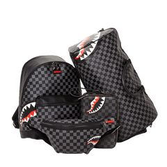 SHARKS IN PARIS (BLACK CHECKERED EDITION) TOILETRY AKA MONEY BAGS