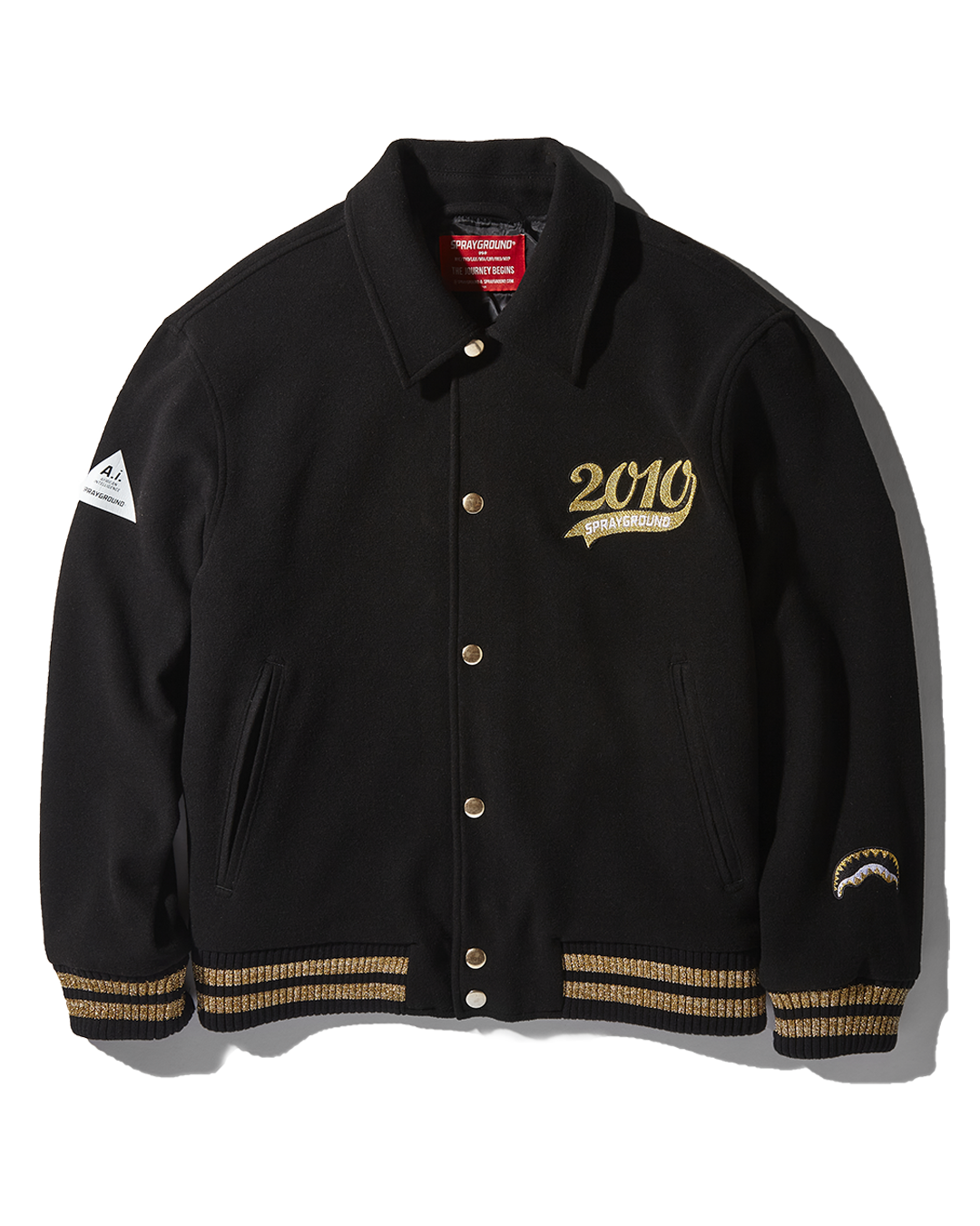 A.I.9 AFRICAN INTELLIGENCE GUILDED LEOPARD - SANDFLOWER COLLAB VARSITY JACKET