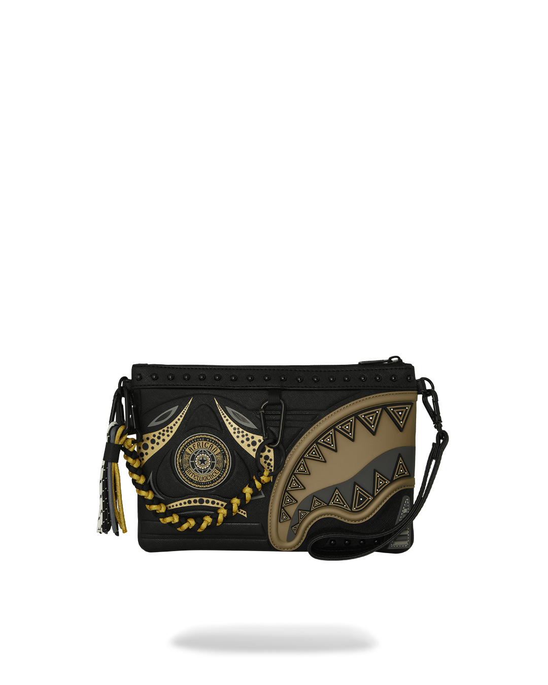 A.I. AFRICAN INTELLIGENCE SHARKS OF THE GOLD OCEAN CROSSOVER CLUTCH - SANDFLOWER COLLAB